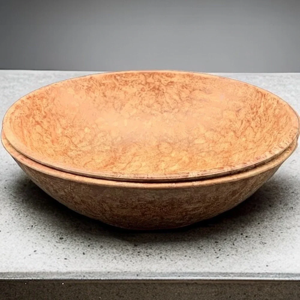 KYS-ITE Melmac Burl Wood Grain Dessert Bowls Made in USA 1.5